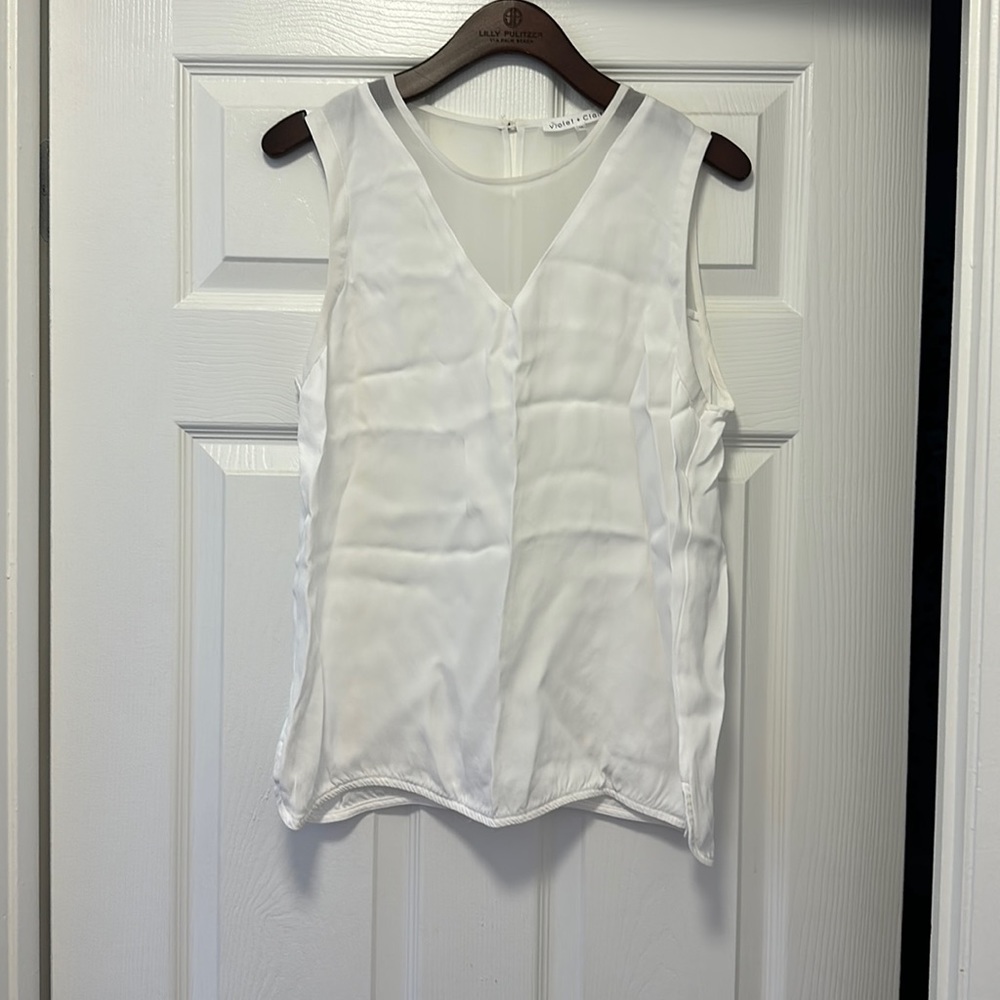 Violet & Claire white tank